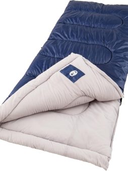 Coleman Brazos 20/30°F Adult Cool-Weather Sleeping Bag with No-Snag Zipper & Stuff Sack, Machine Washable, Great for Camping, Traveling, Guests, & More