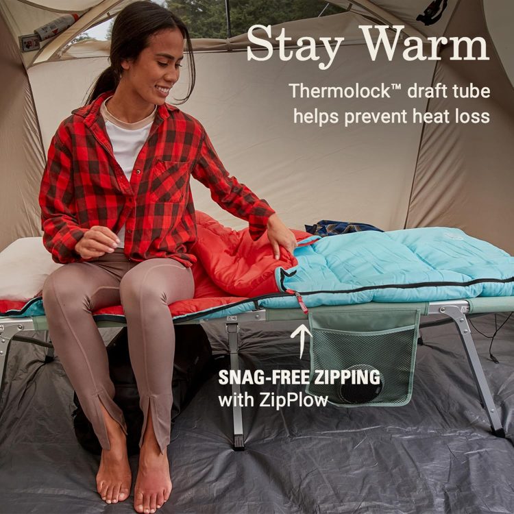 Coleman Flatlands 30/40/50°F Adult Sleeping Bag, Made from 100% Recycled Material, Big & Tall Options, Cool-Weather Sleeping Bag - Image 3